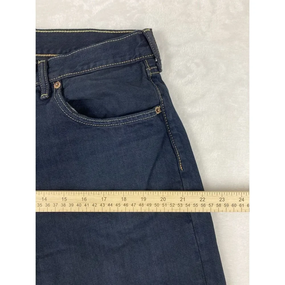 Levi's 501 Button Fly‎ Denim Jeans Mens Blue Dark Wash 36x34 (35x33 Measured)